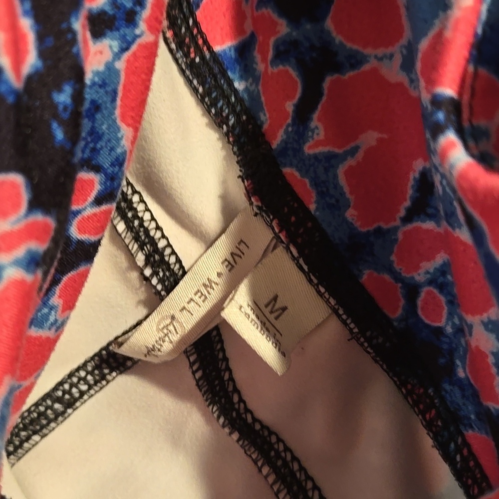 Live Well pink blue black leggings. Size medium. - Picture 7 of 7